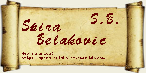Spira Belaković vizit kartica